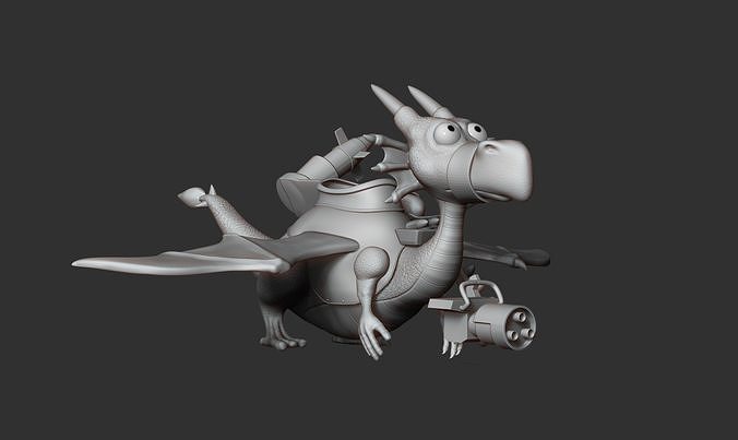 Dragon cartoon Free 3D print model
