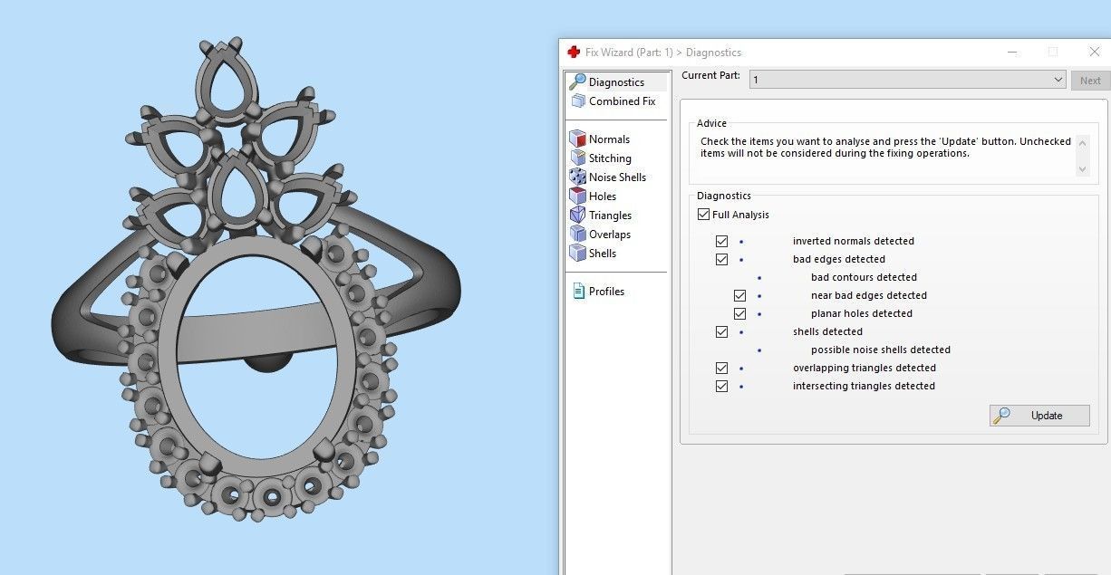  Women ring with gems 3dm stl vintage 3D print model_16