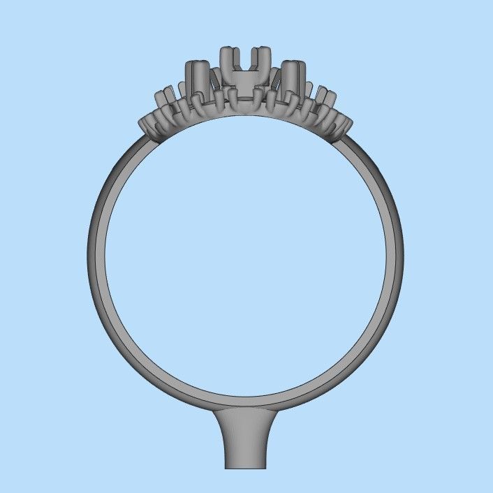  Women ring with gems 3dm stl vintage 3D print model_19