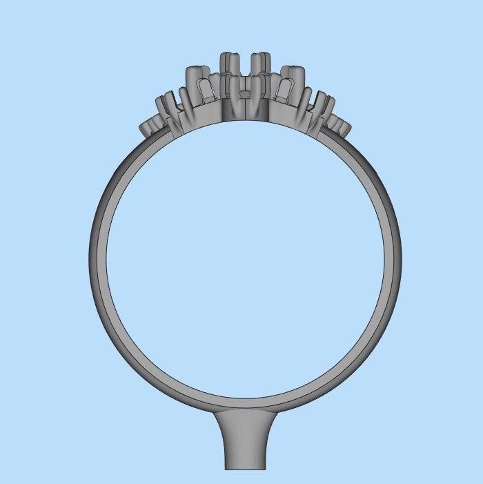  Women ring with gems 3dm stl vintage 3D print model_17