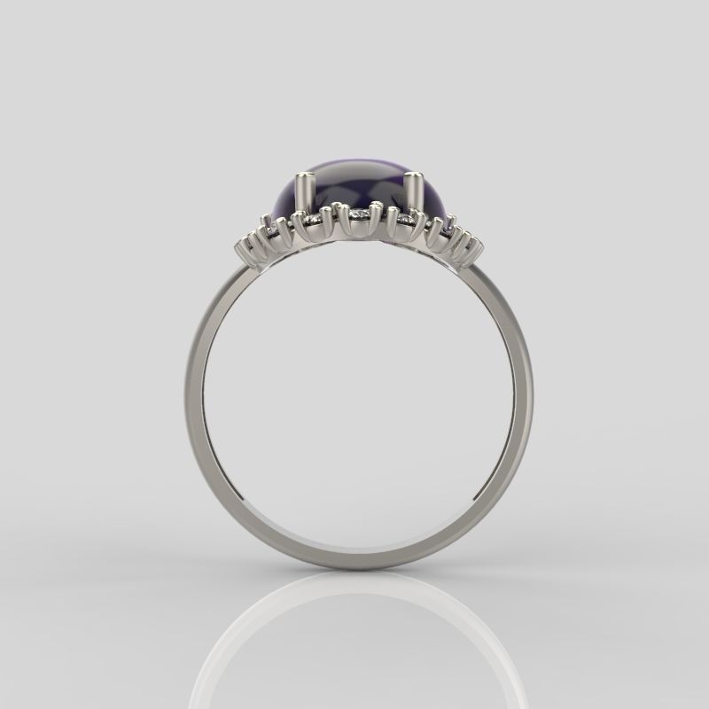  Women ring with gems 3dm stl vintage 3D print model_6