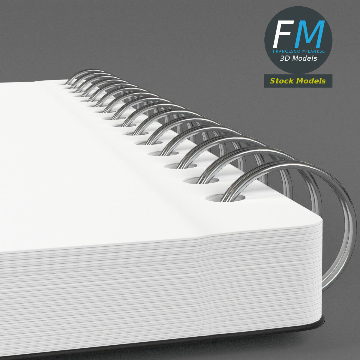 Blank notebook 3D model_4
