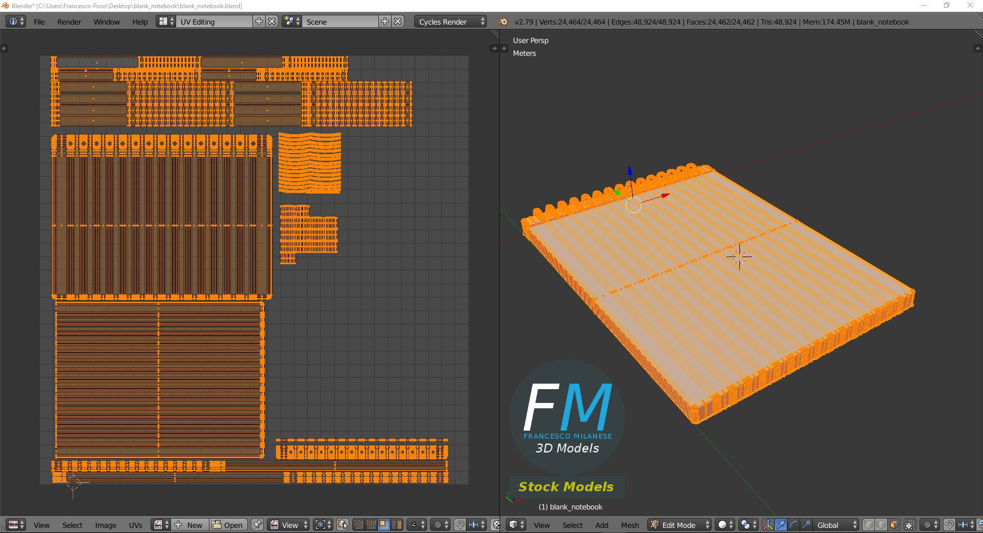 Blank notebook 3D model_10