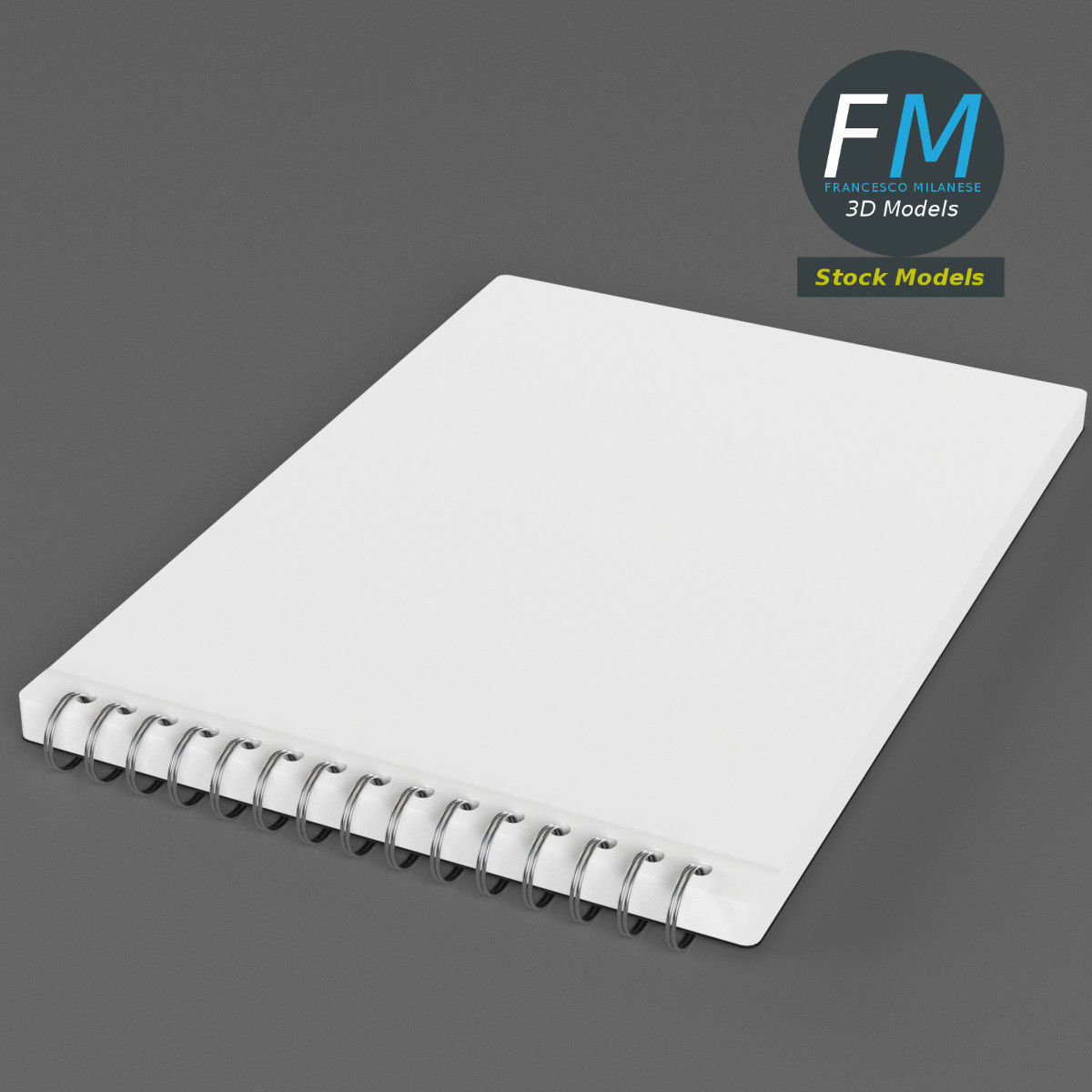 Blank notebook 3D model_2