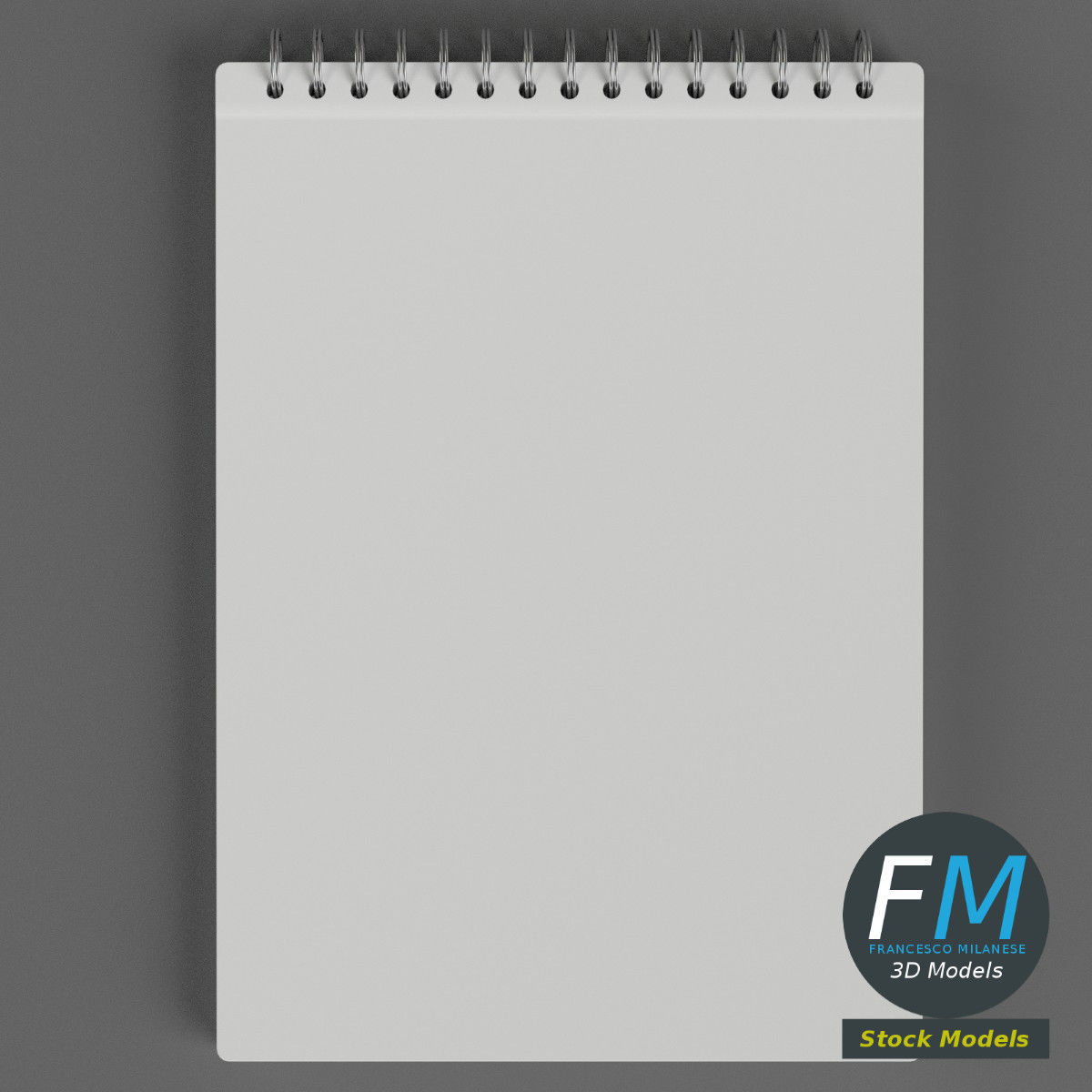 Blank notebook 3D model_6