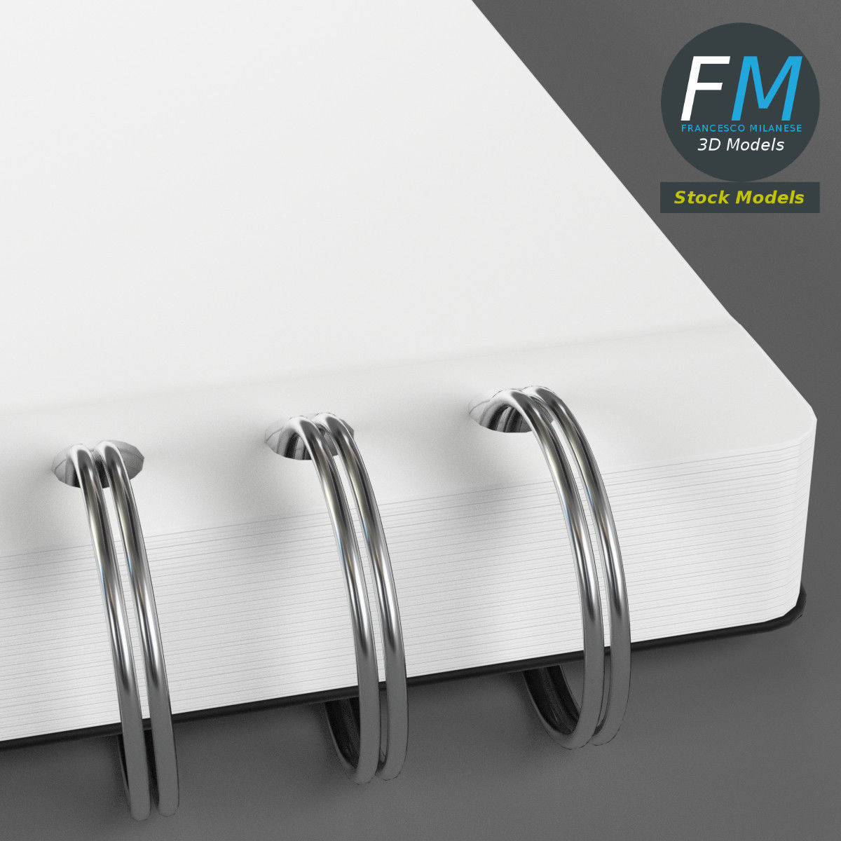 Blank notebook 3D model_3