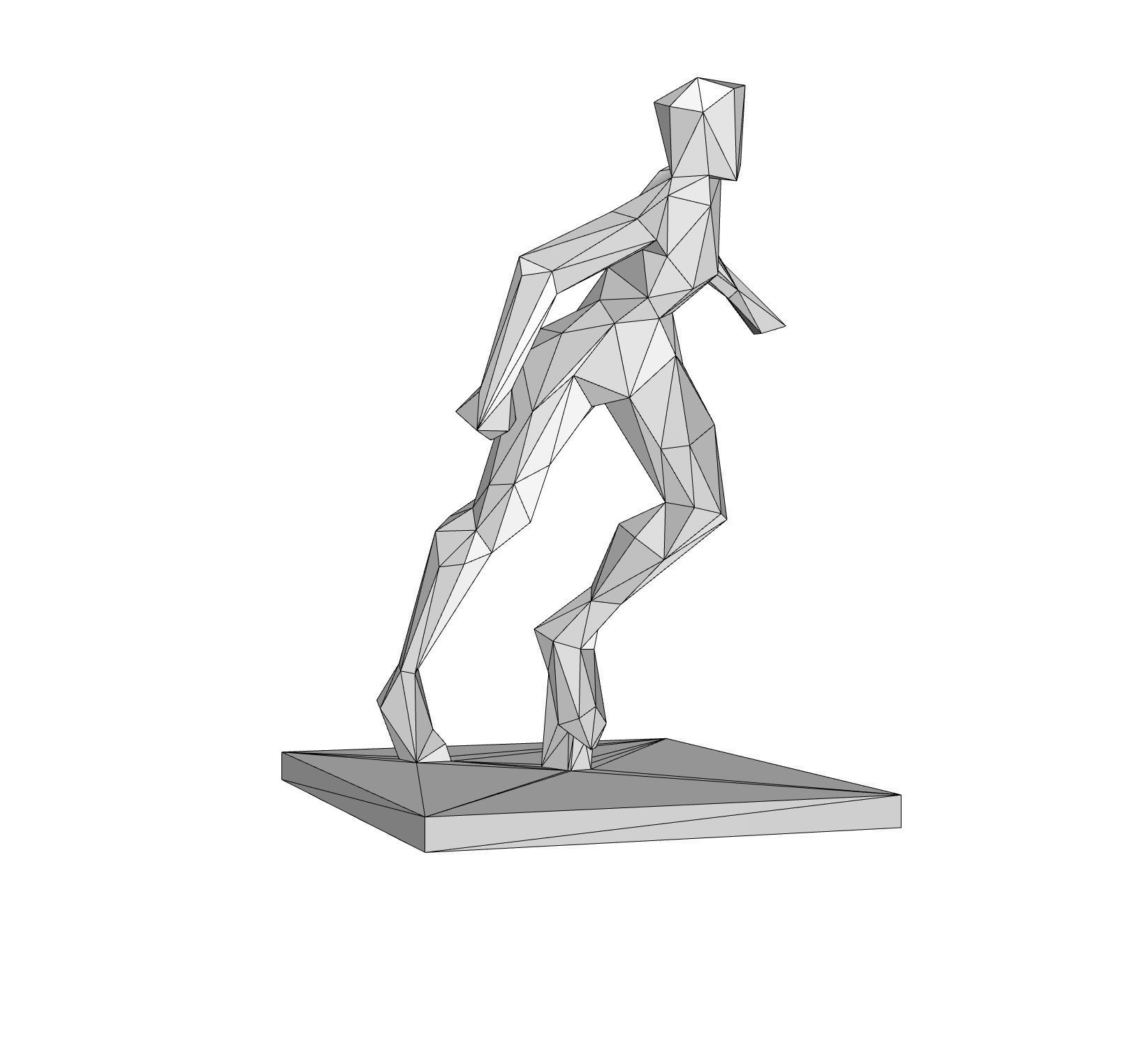 women running stance 3D print model_4