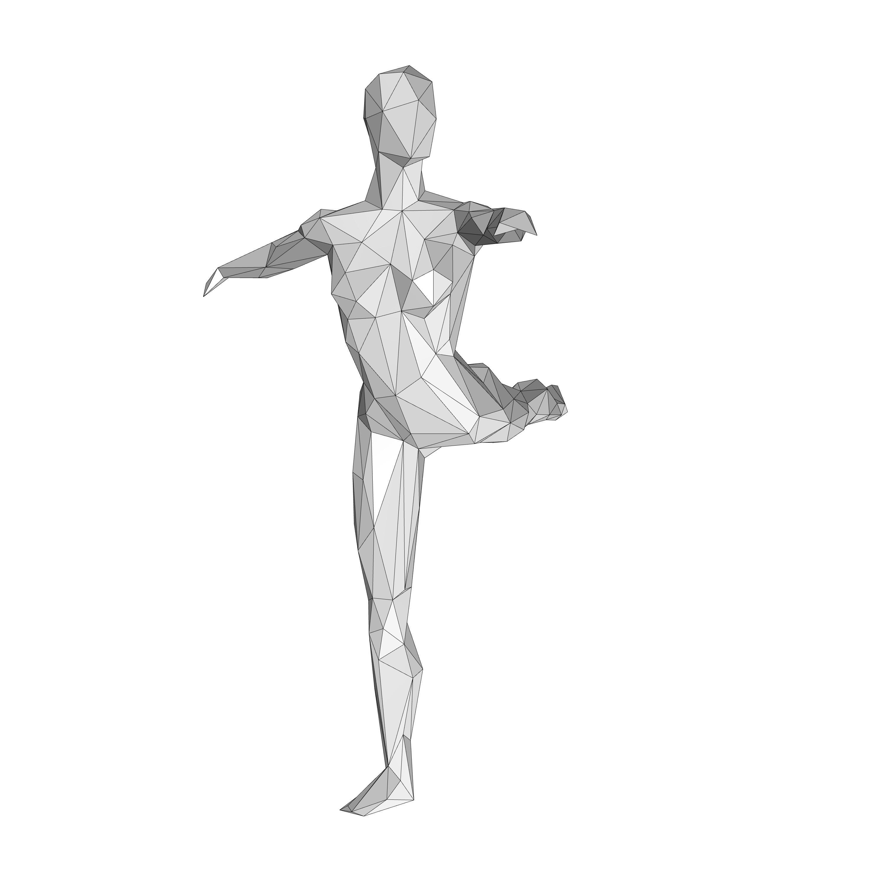 Dancing figure 2 low poly  3D print model_5