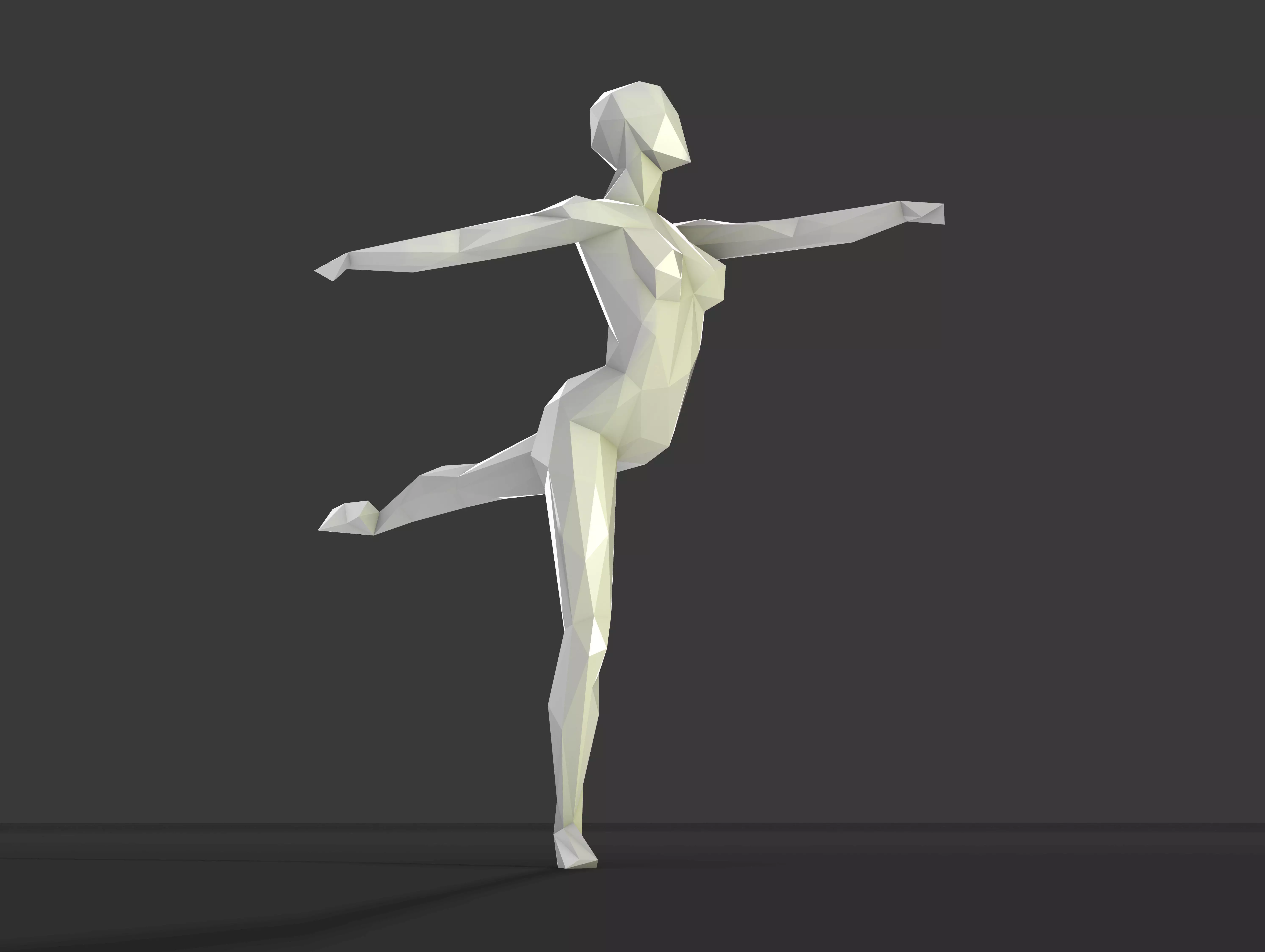 Dancing figure 2 low poly  3D print model_0