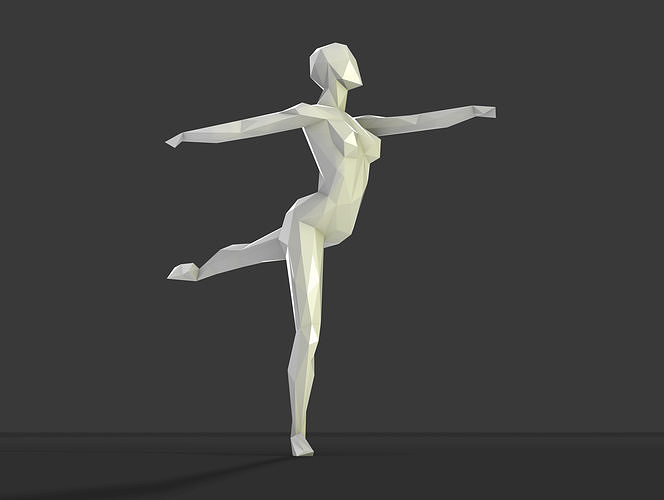 Dancing figure 2 low poly  3D print model