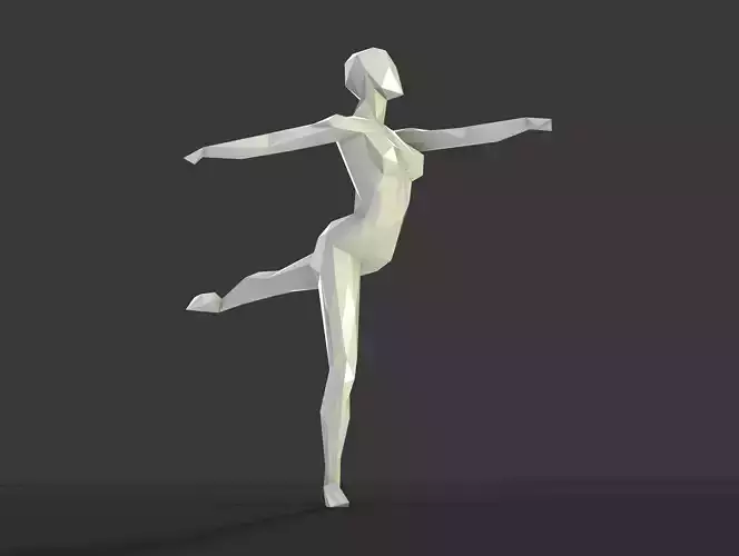 Dancing figure 2 low poly  3D print model
