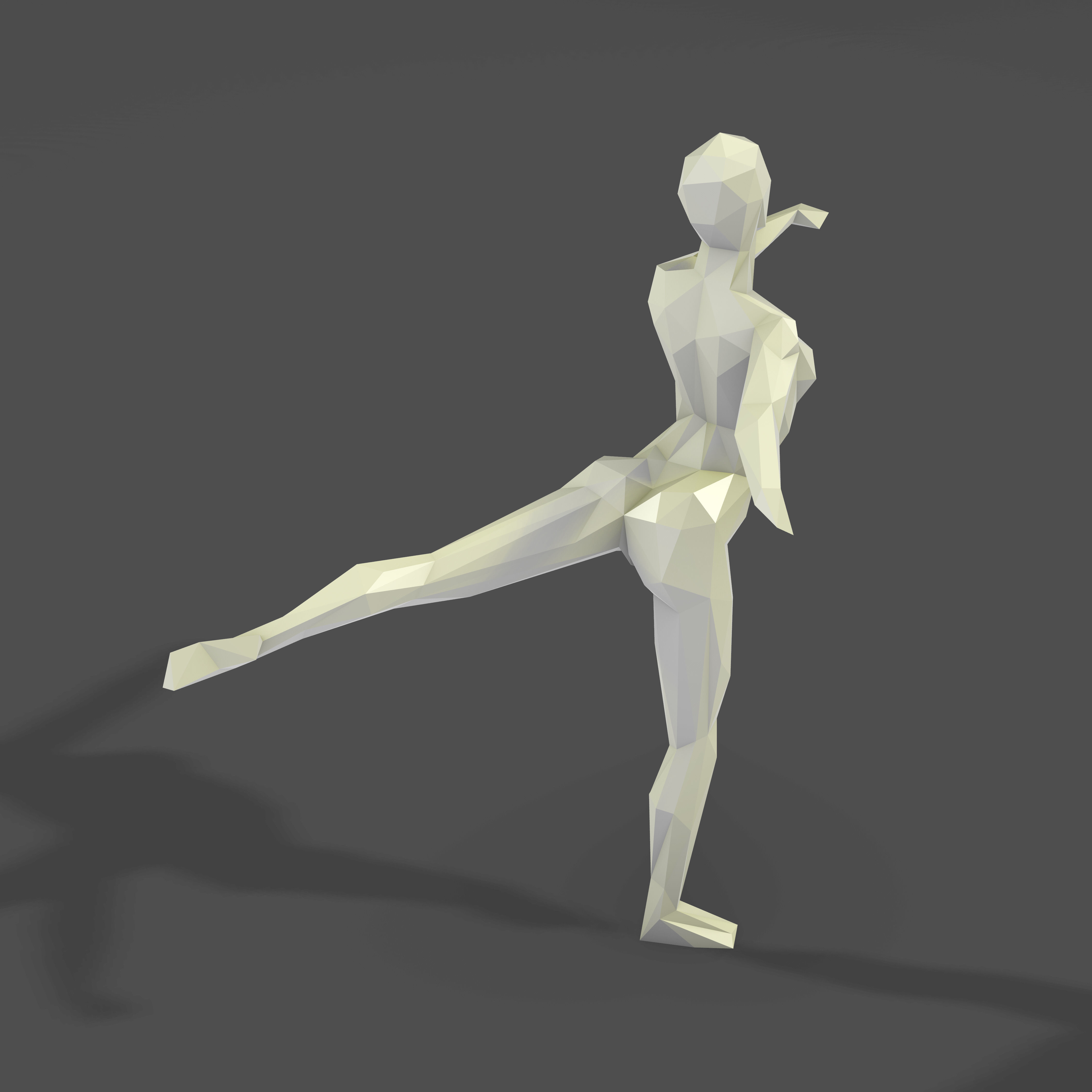 Dancing figure 2 low poly  3D print model_1