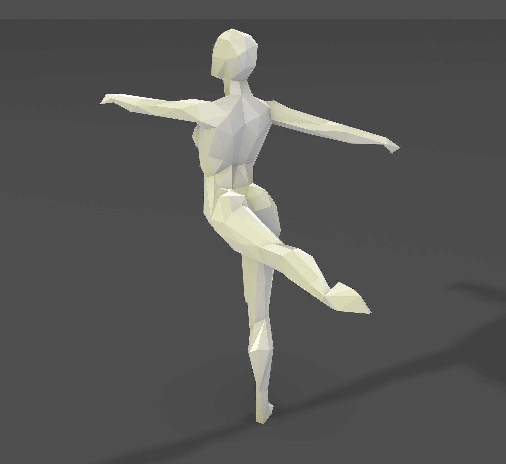Dancing figure 2 low poly  3D print model_2