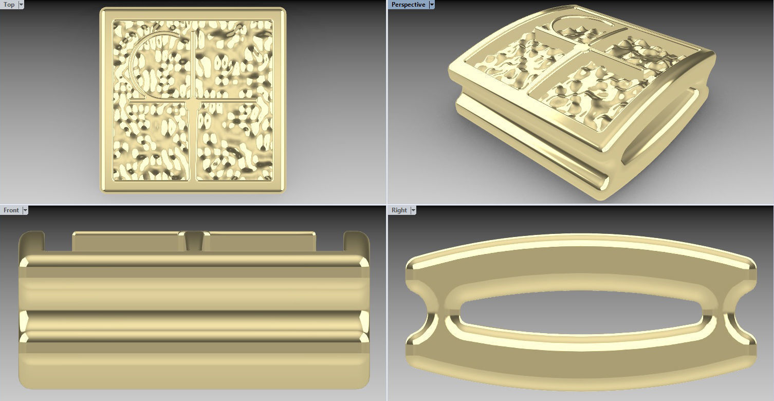 Shamballa bracelet bead rectangular 3D print model_1