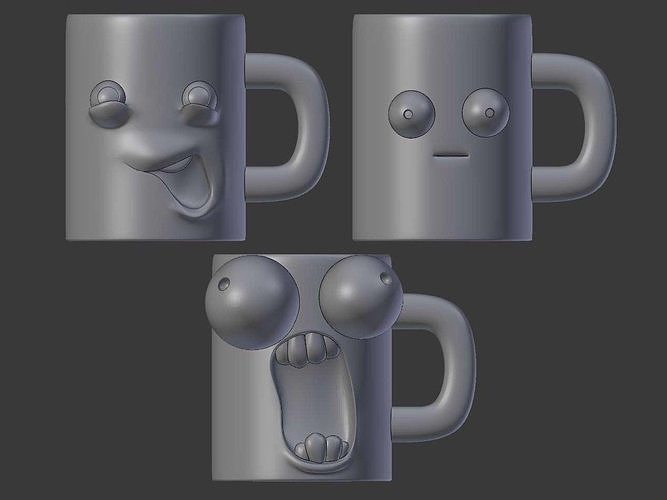 Emotional Cups 3D print model
