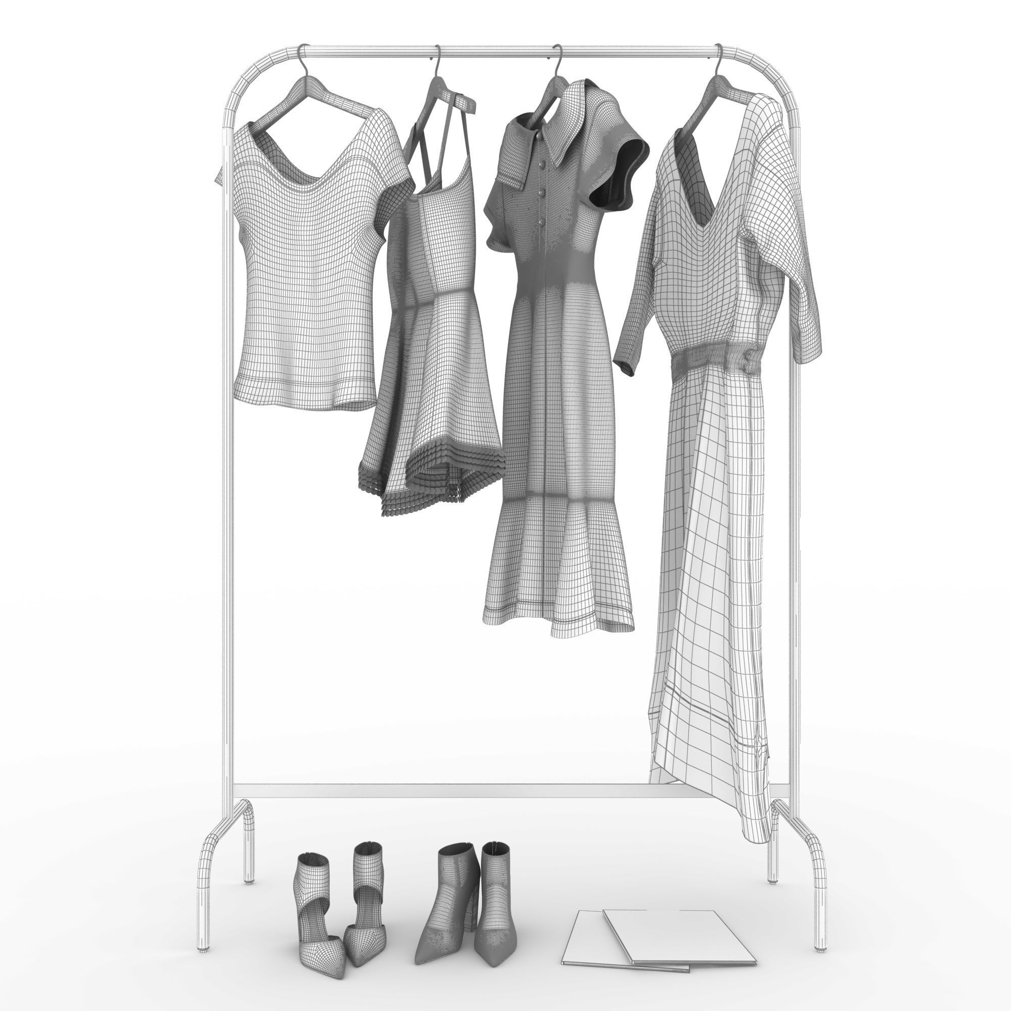 Clothes and shoes 3D model_5