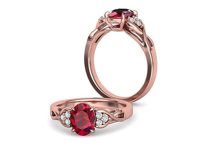 Oval 8mmx6mm Stone Engagement ring 3dmodel   N0259 3D print model