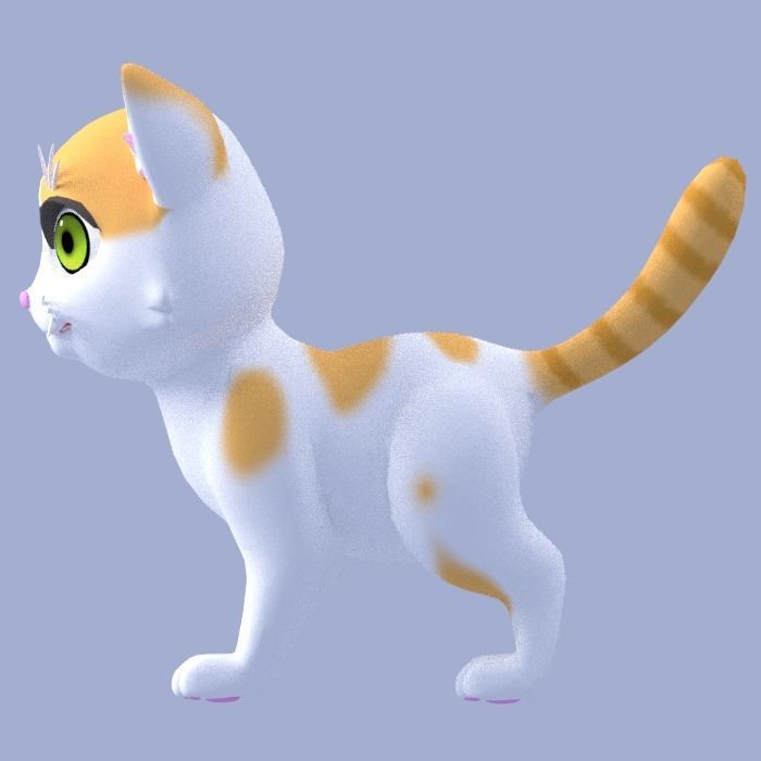 Cartoon Cat Low-poly 3D model_3