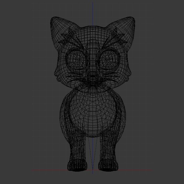 Cartoon Cat Low-poly 3D model_7