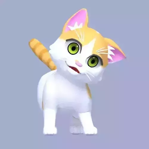 Cartoon Cat Low-poly 3D model