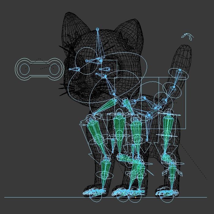 Cartoon Cat Low-poly 3D model_9