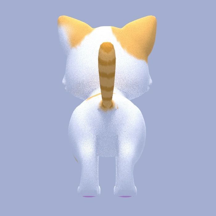 Cartoon Cat Low-poly 3D model_4