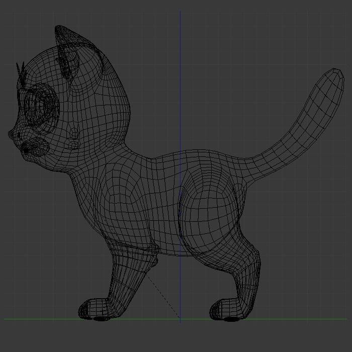 Cartoon Cat Low-poly 3D model_8