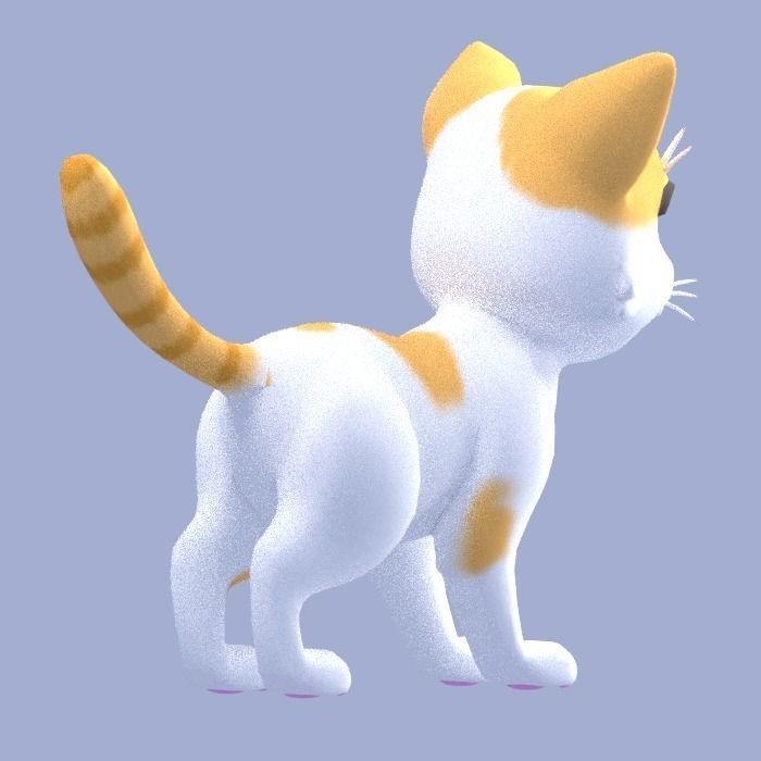 Cartoon Cat Low-poly 3D model_5