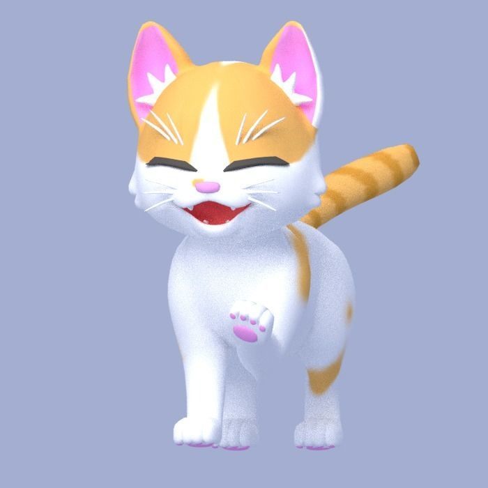 Cartoon Cat Low-poly 3D model_6