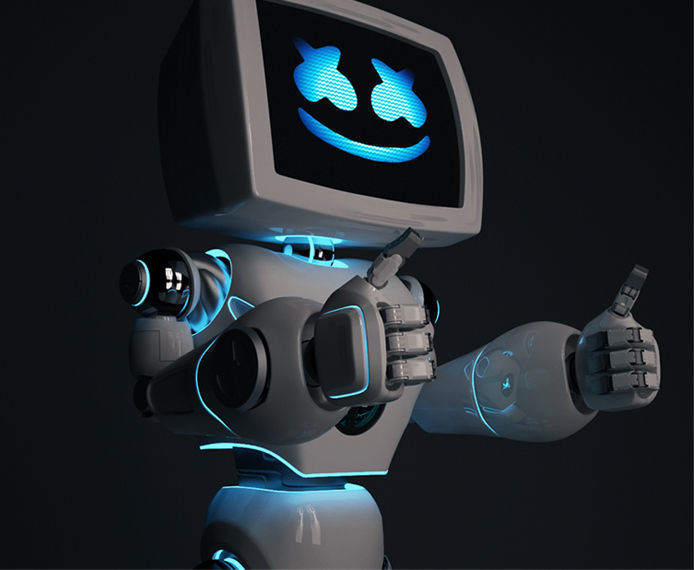 Cute robot 3D model_2
