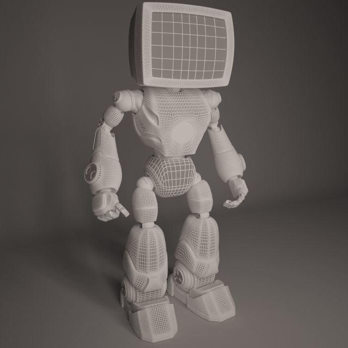 Cute robot 3D model_7