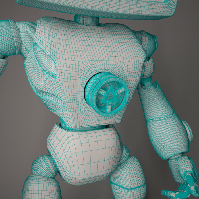 Cute robot 3D model_6