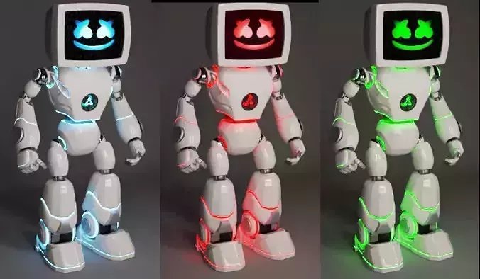 Cute robot 3D model
