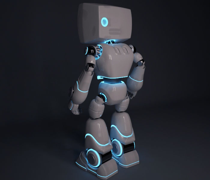 Cute robot 3D model_4
