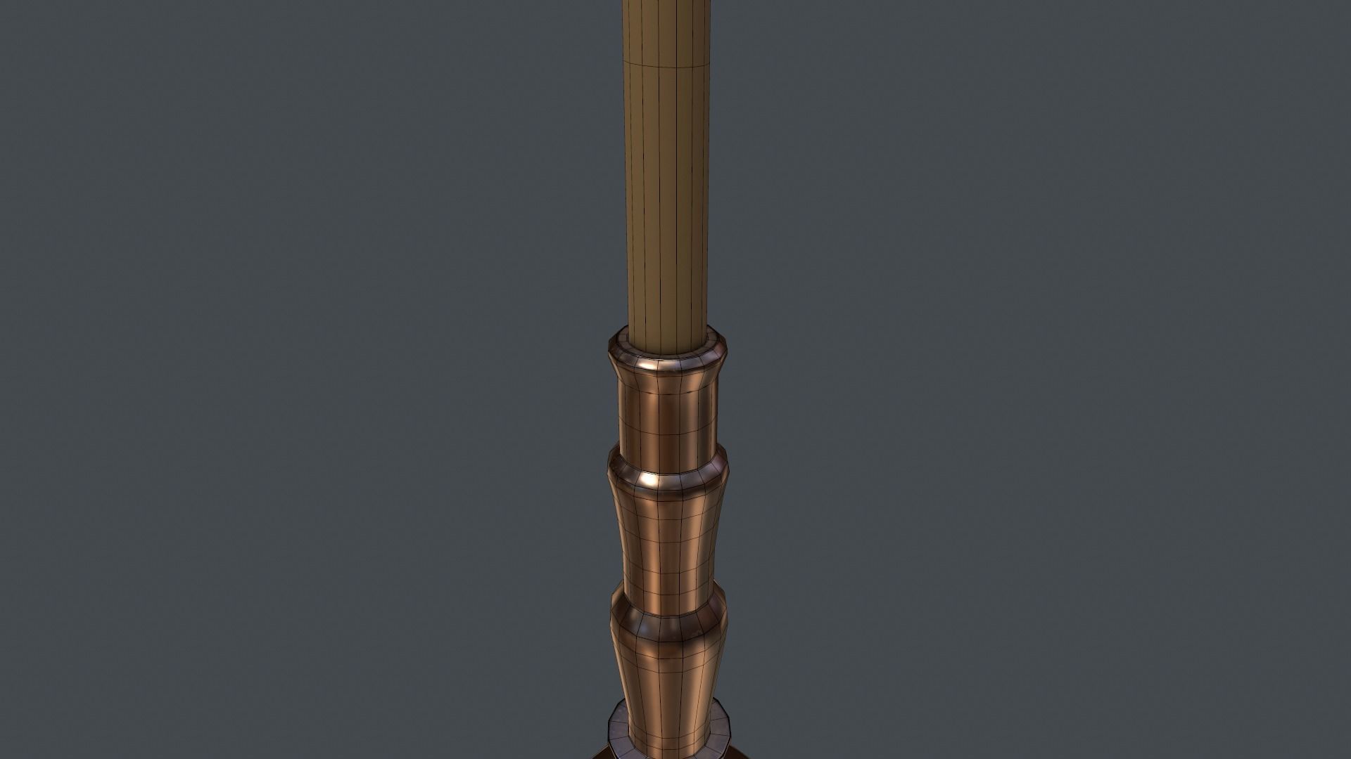 Game Ready Candlestick lamp with candle Low-poly 3D model_7
