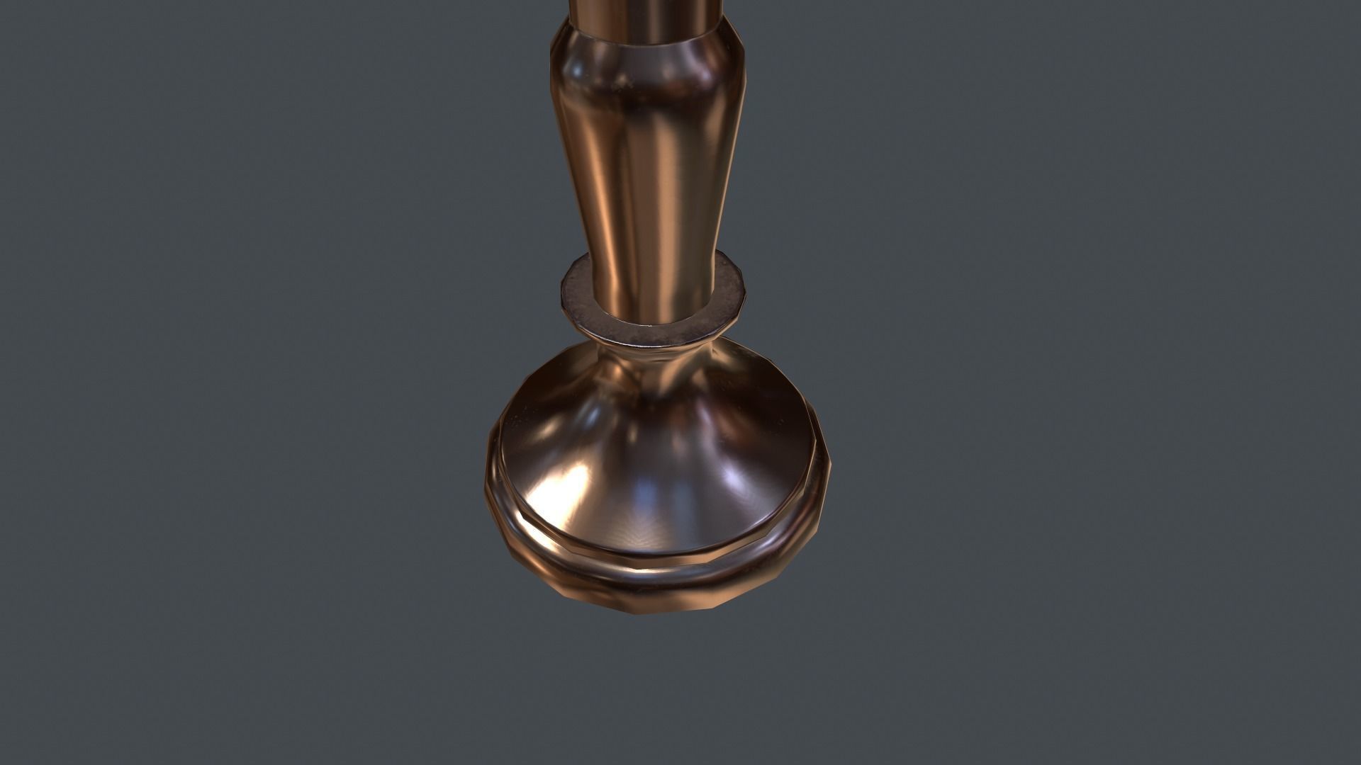 Game Ready Candlestick lamp with candle Low-poly 3D model_2