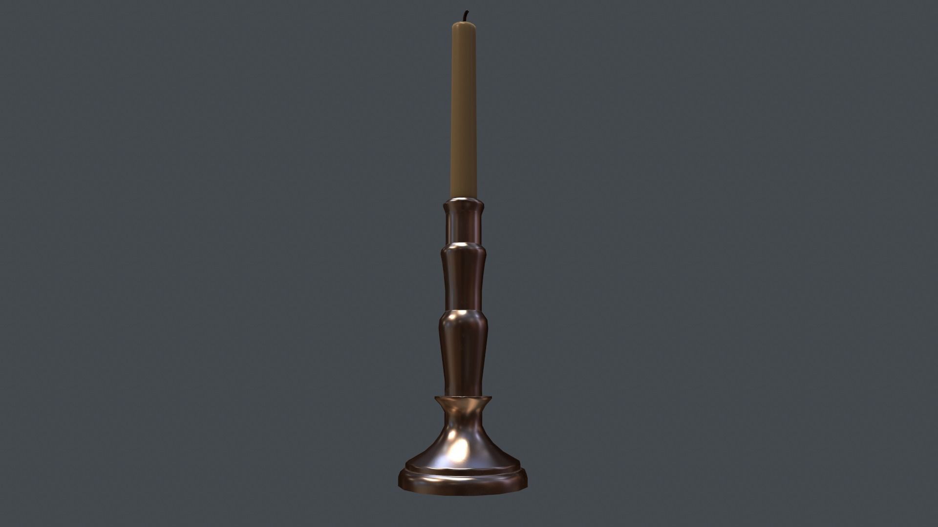 Game Ready Candlestick lamp with candle Low-poly 3D model_4