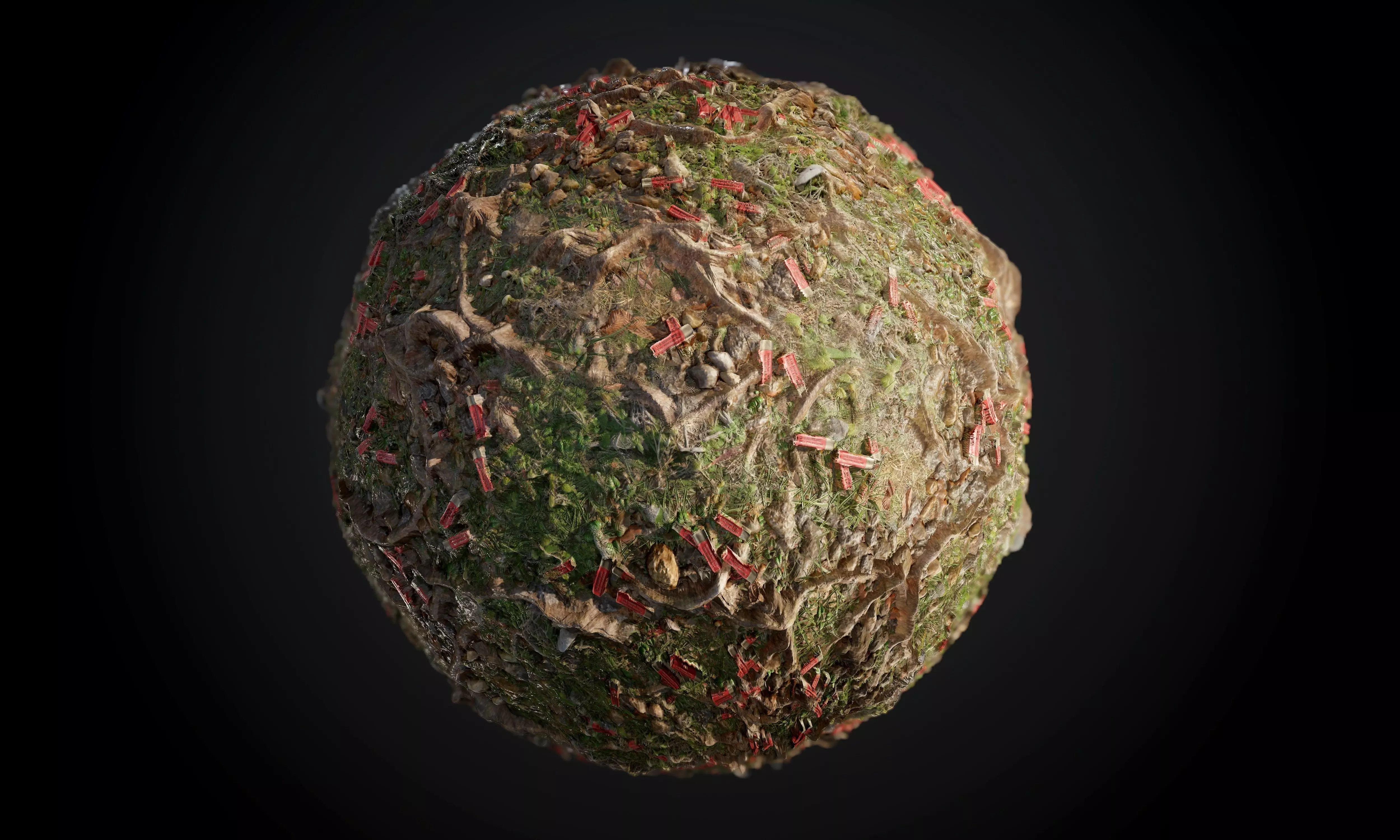 Ground Forrest Roots Grass Seamless PBR Texture Texture_0