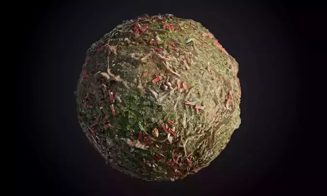 Ground Forrest Roots Grass Seamless PBR Texture Texture