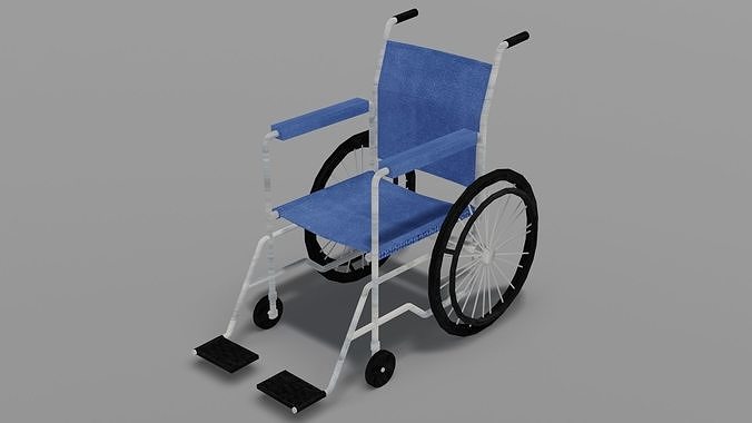 Wheelchair with seat Low-poly 3D model