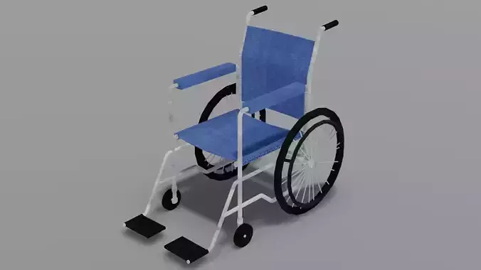 Wheelchair with seat Low-poly 3D model