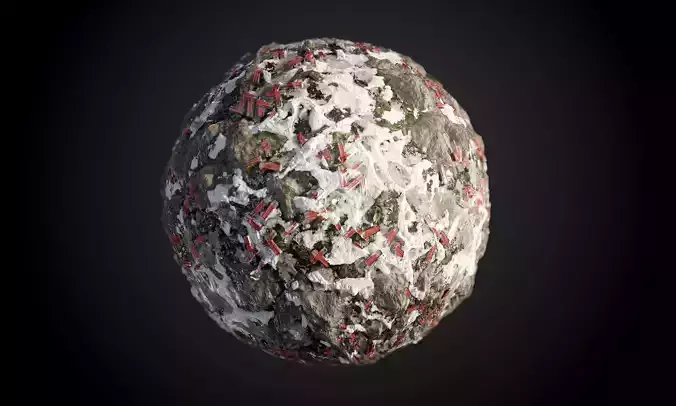 Ground Stones Rock Snow Shotgun Shells Seamless PBR Texture