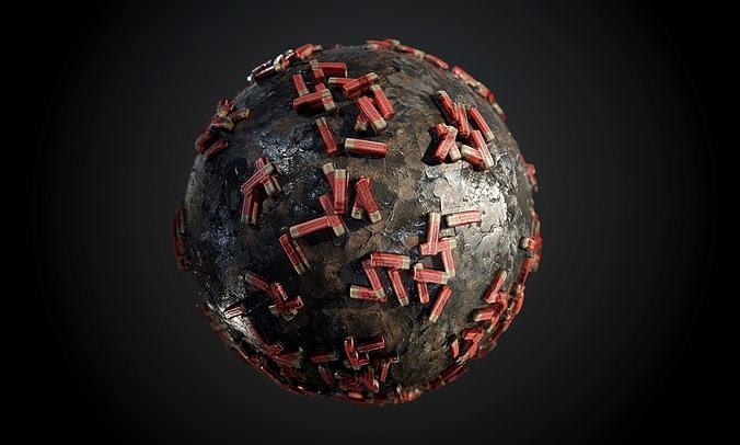 Ground Metal Rusty Shotgun Shells Seamless PBR Texture Texture