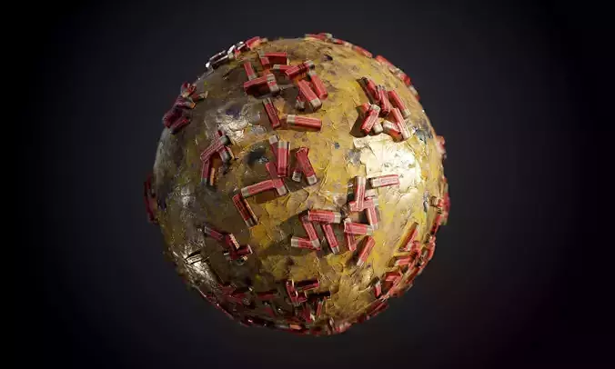 Ground Metal Rusty Shotgun Shells Seamless PBR Texture