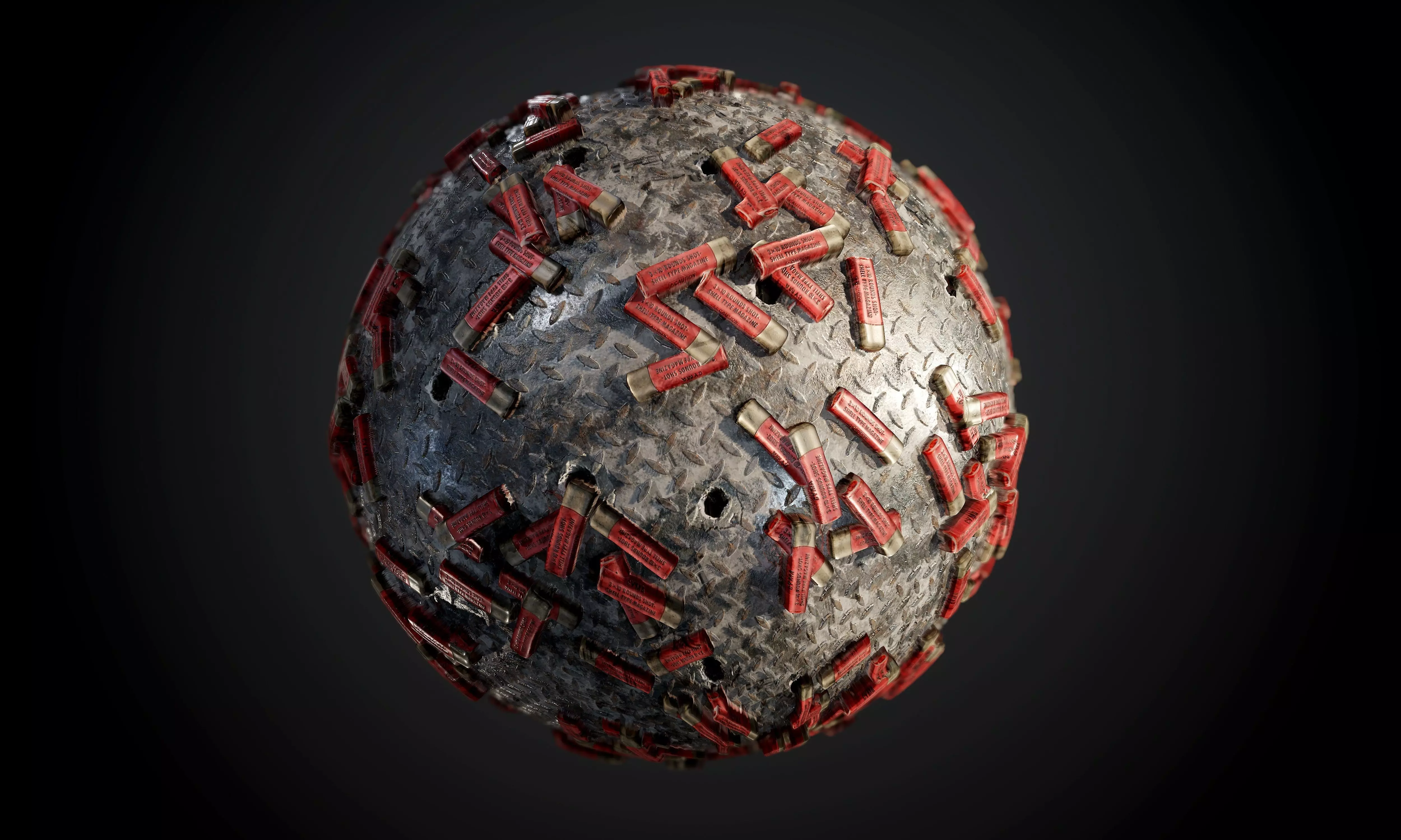 Ground Metal Rusty Shotgun Shells Seamless PBR Texture Texture_0