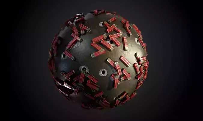 Ground Metal Rusty Shotgun Shells Seamless PBR Texture