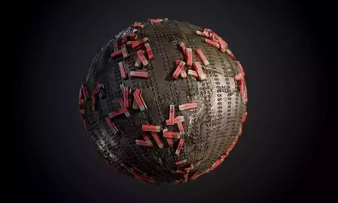 Metal Shotgun Shells Seamless PBR Texture