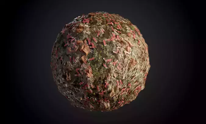 Ground Terrain Metal Shotgun Shells Seamless PBR Texture