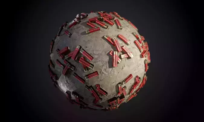 Concrete Damaged Floor Shotgun Shells Seamless PBR Texture