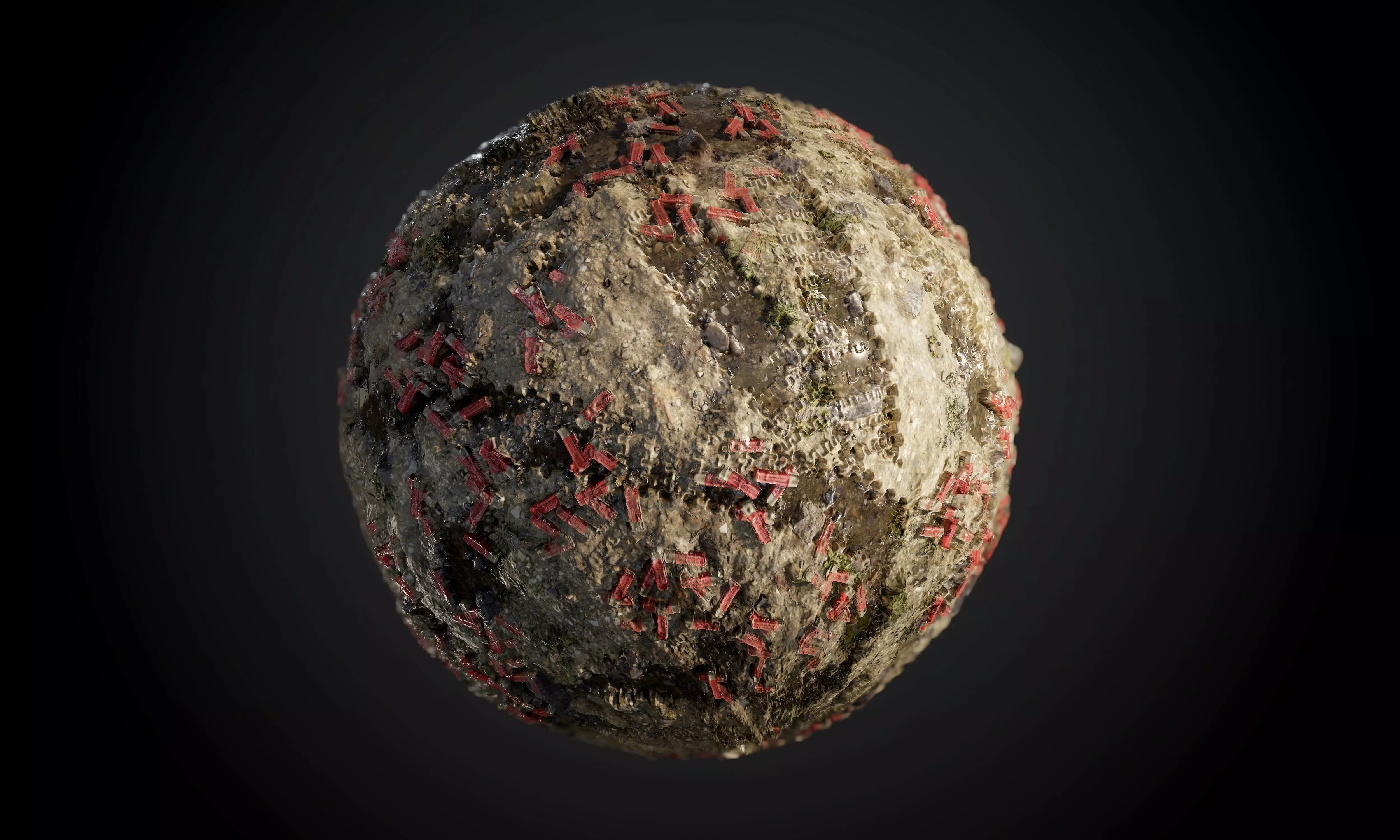 Mud Dirt Soil Damaged Floor Shotgun Shells Seamless PBR Texture Texture_0